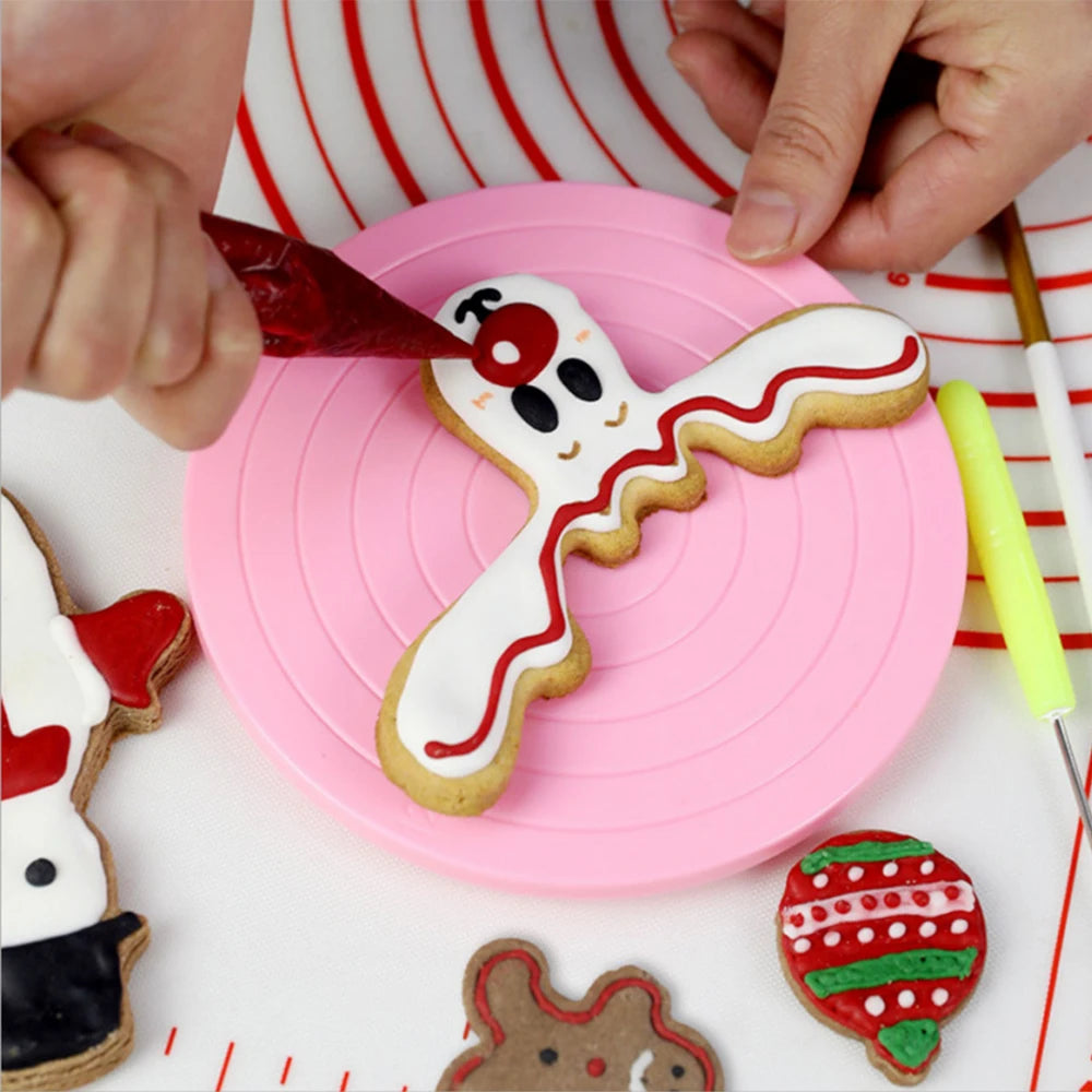 Mini Cake Turntable 360 Degree Revolving Cookie Fondant Platform Turntable Cake Decorating Baking Accessories Zpaxo