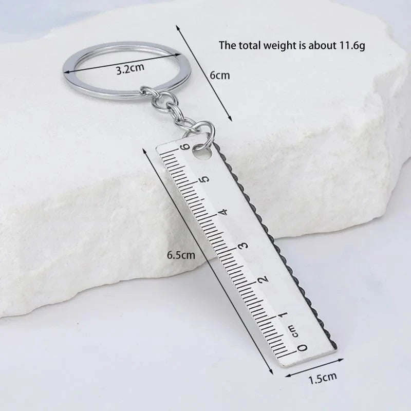 Mini Stainless Steel Ruler Keychain 1- Portable Measuring Tool Key