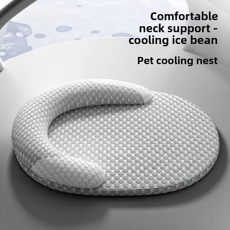 Ice Silk Cooling Dog & Cat Bed – Oval Breathable Pet Nest