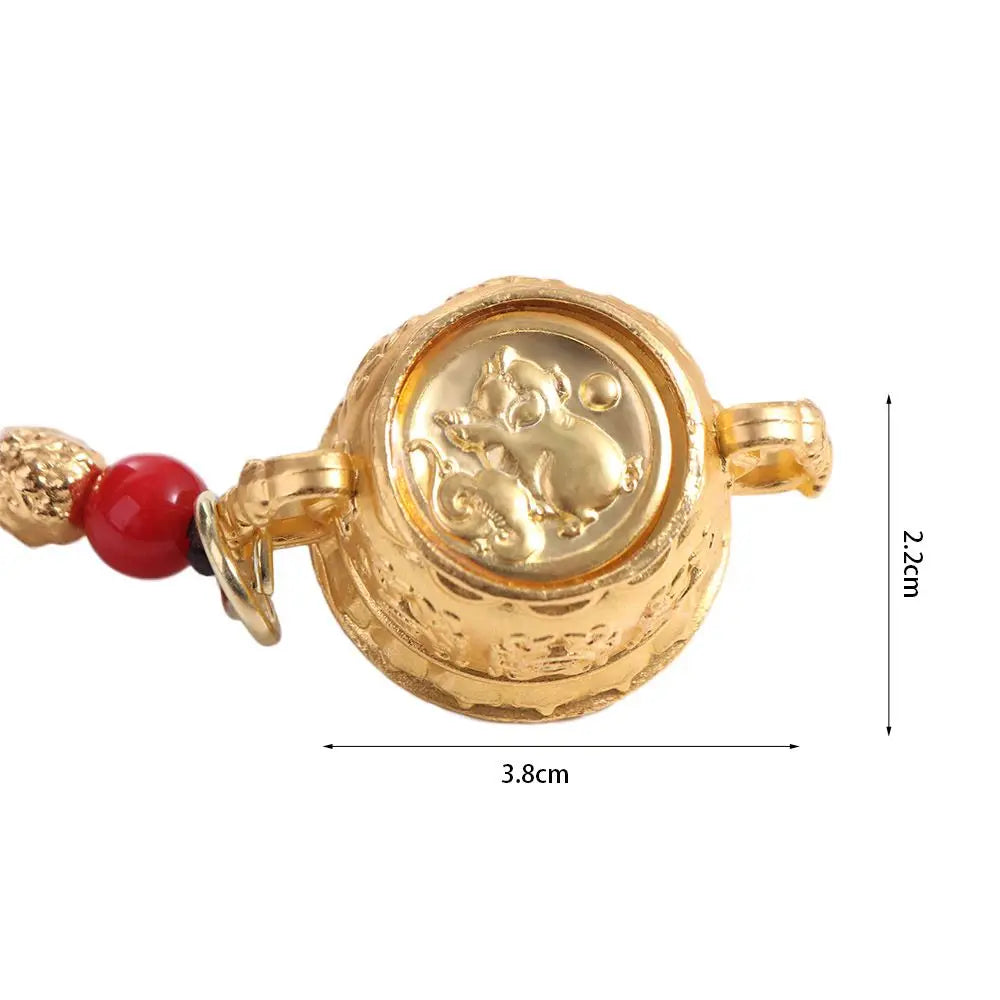 2 Pcs Zinc Alloy Zodiac Keychain Chinese Signs Pendant Keys Accessory Special Pattern Crafts Car Key Chain Lovely Gift Zpaxo