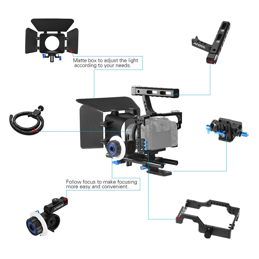 C500 Aluminum Alloy Camera Camcorder Video Cage Rig Film Making