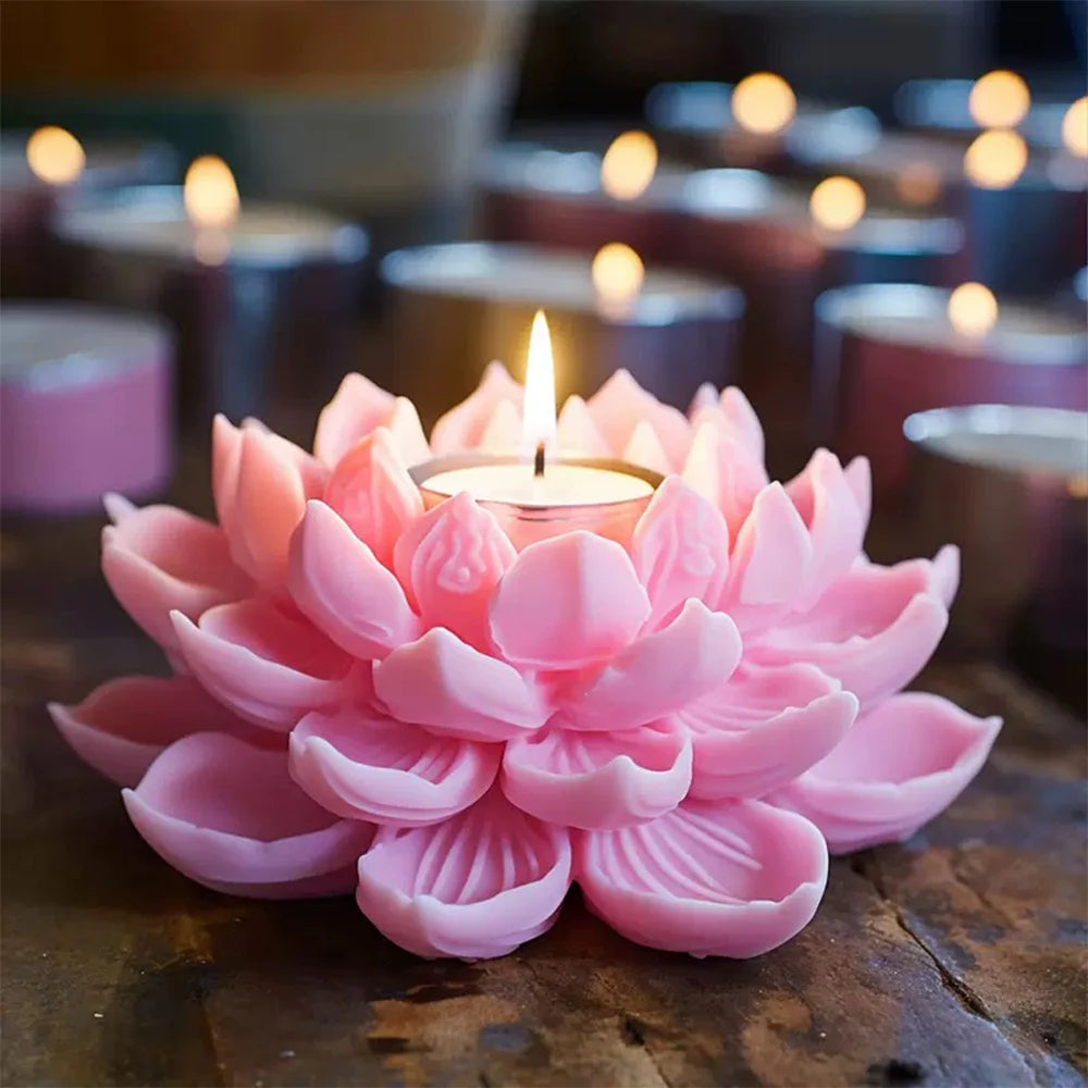 3D Lotus Candle Mold DIY Lotus Flower Aromatherapy Soap Gypsum Clay Craft Silicone Resin Mold Fondant Chocolate Cake Mould Zpaxo