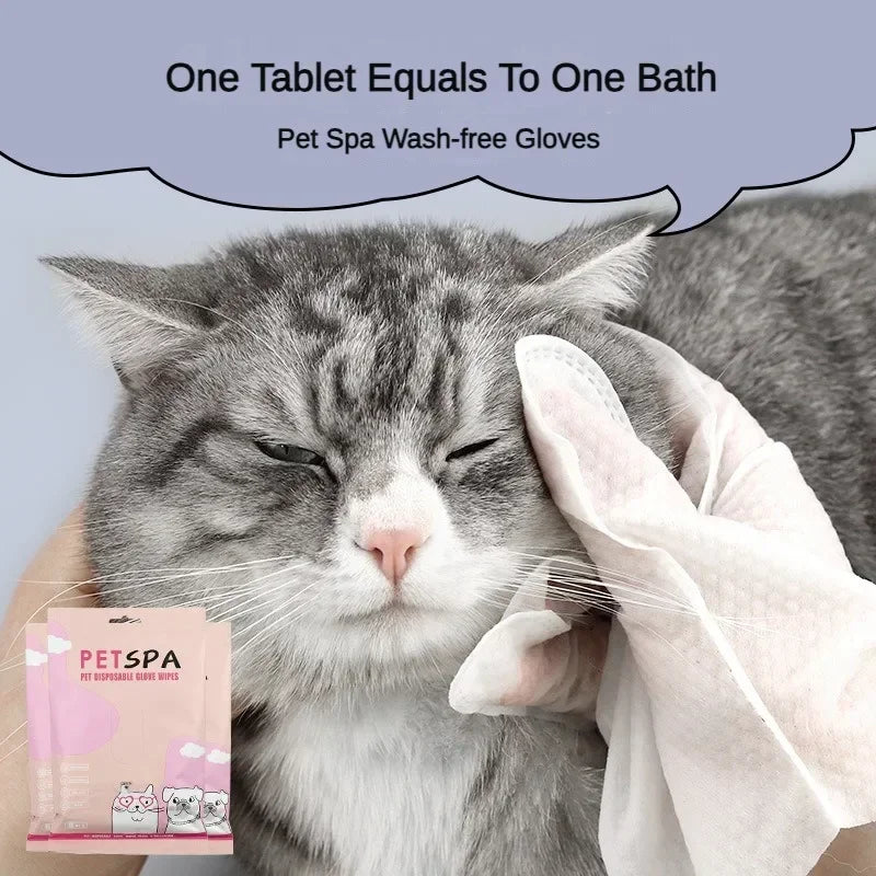 6-Pack No-Rinse Pet Grooming Gloves for Cats & Dogs