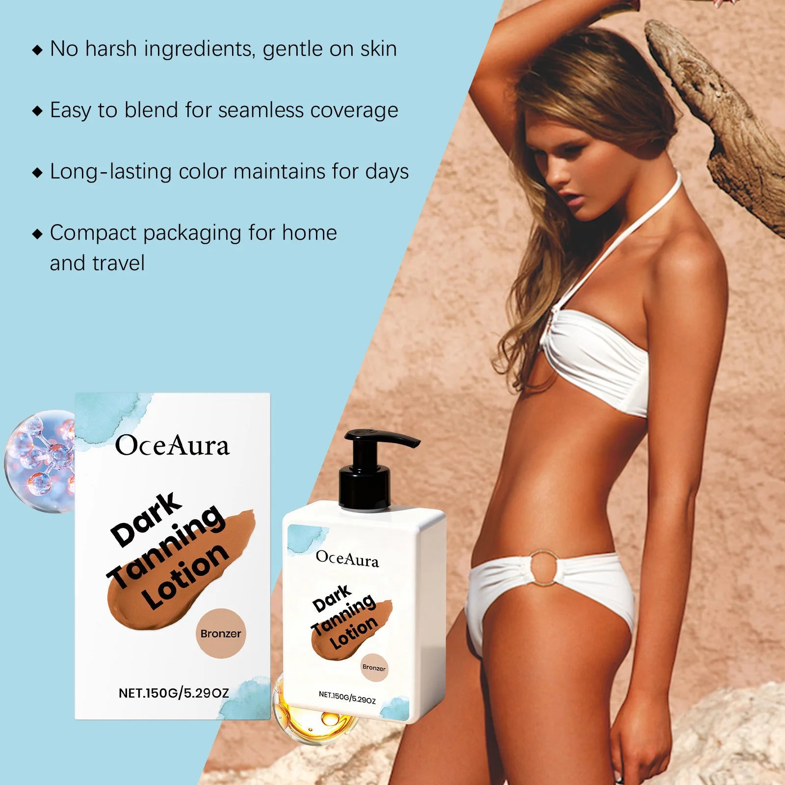 Self Tanner Tanning Cream for Sunbeds Outdoor Sun Natural Tan Bronzer for Glowing Skin Moisturizing Sun Tanner Summer Essential Zpaxo