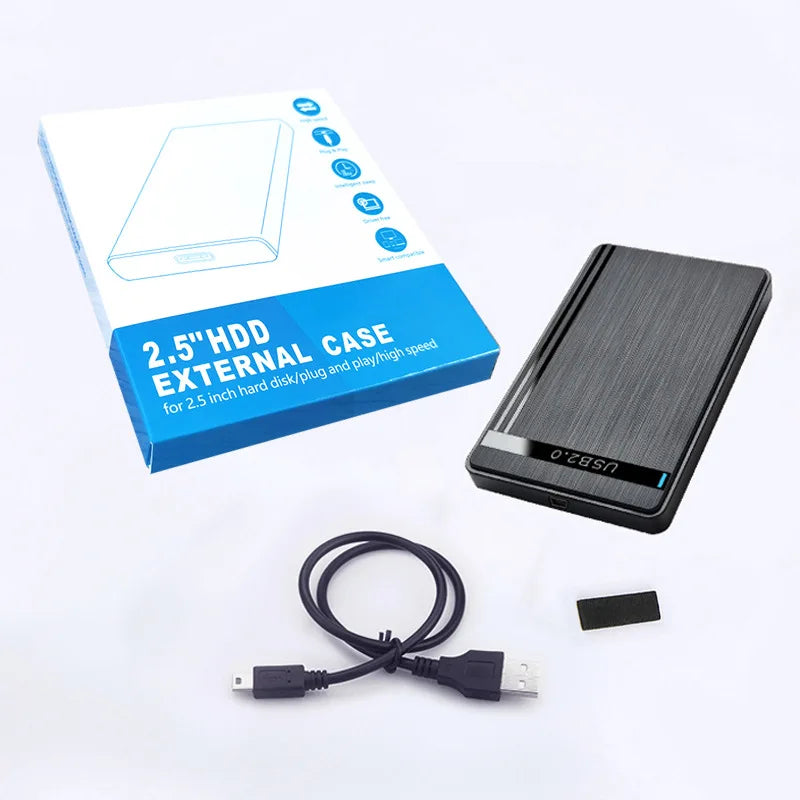 2.5" SATA to USB2.0 HDD Enclosure Mobile Hard Drive Cases for SSD External Storage HDD Box With 2.0 Cable ABS Zpaxo