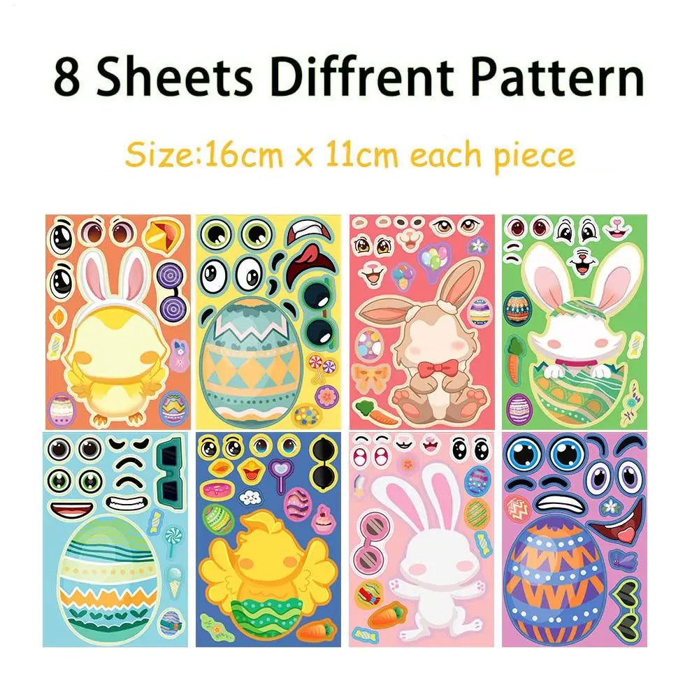Face Stickers 8-Sheet Funny Party Favors Fun Kids Make Your Own Stickers For Boys Girls Children Home School Car Travel Arts Zpaxo