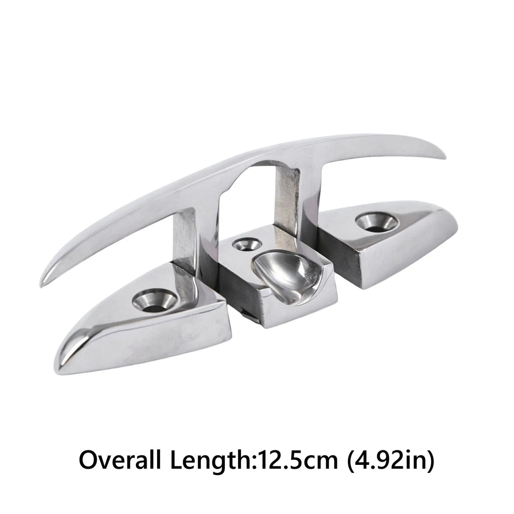 1PCS Stainless Steel 316 Flush Boat Cleats 5inch Marine Mooring Folding Cleat Yacht Sailboat Ships Floating Dock Cleat Accessory Zpaxo 5inch