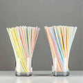 50-3000Pcs Plastic Drinking Straws Colorful & Black Drinking Straws Milk Tea Bar Party Wedding Kitchen Home Accessories Zpaxo Stripe-50PCS