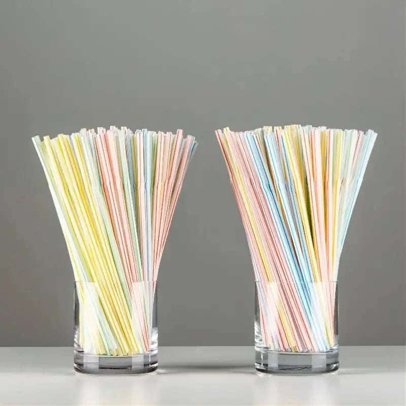 50-3000Pcs Plastic Drinking Straws Flexible Multicolor Drinking Straws Milk Tea Bar Party Wedding Kitchen Home Accessories Zpaxo Stripe-300PCS