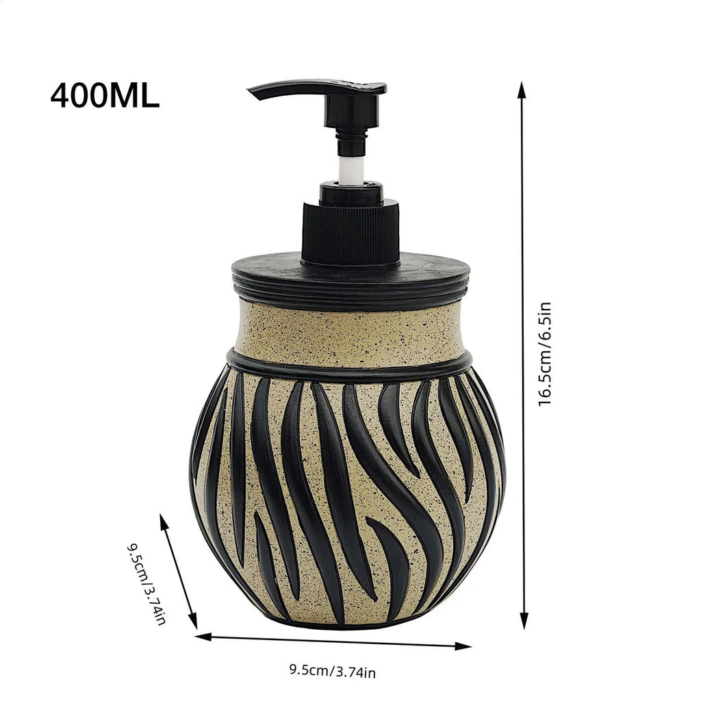 Soap Dispenser Kitchen Sink Liquid Zebra Design Refillable Retro