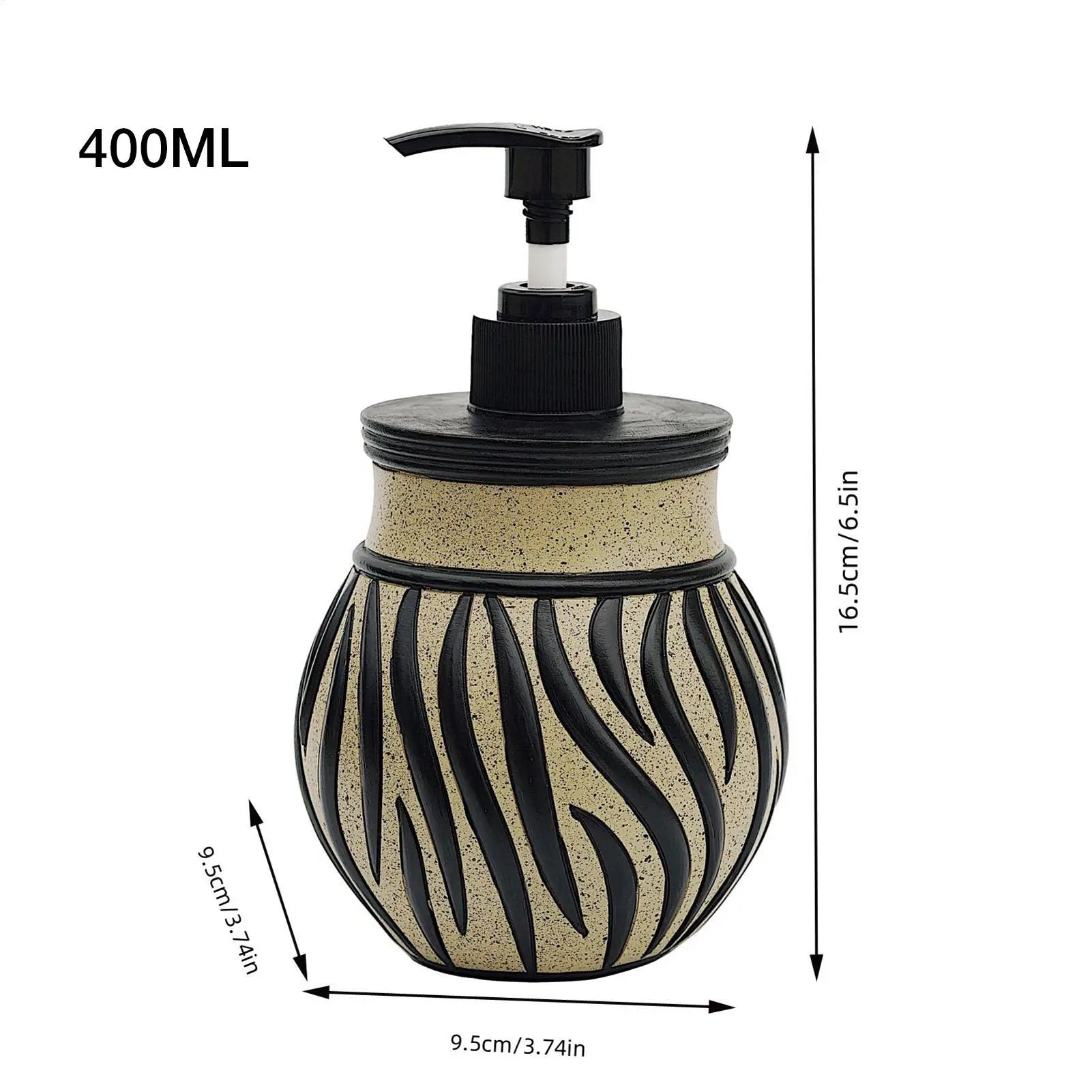 Soap Dispenser Kitchen Sink Liquid Zebra Design Refillable Retro