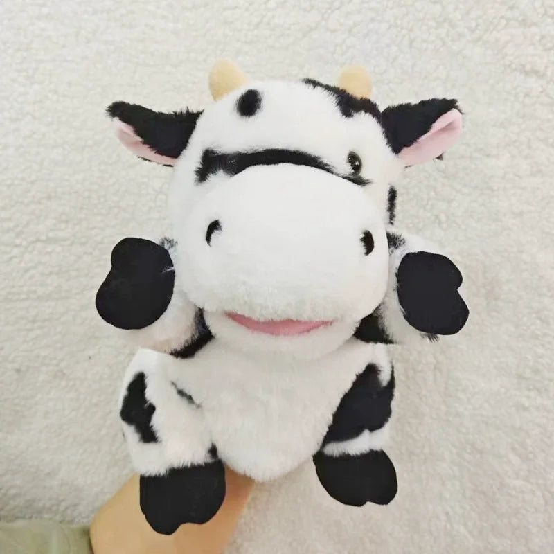 Animal Hand Puppets Kids Working Mouth Toddler Plush Toy Show Theater Zpaxo Cow