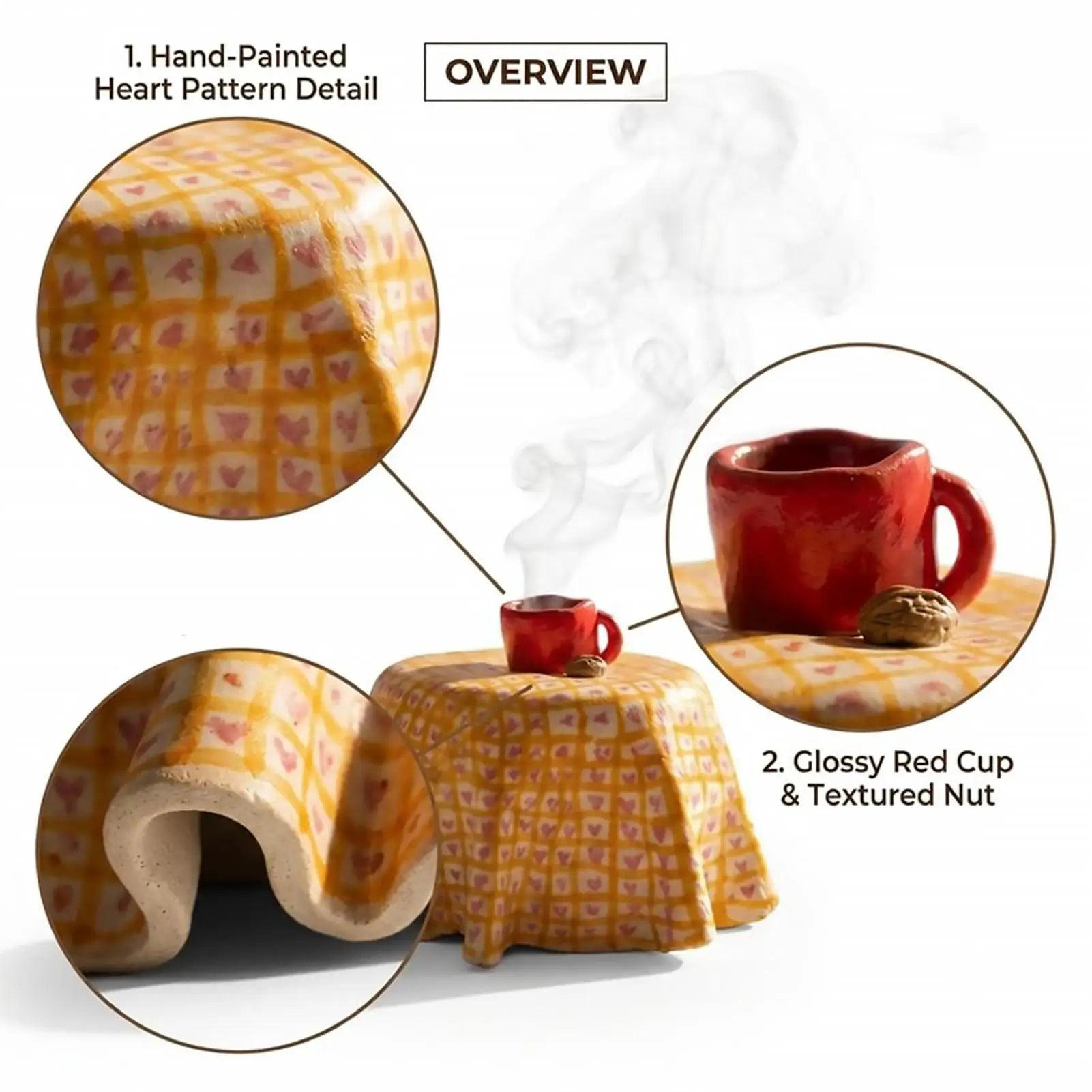 Incense Holder Resin Hand-painted Decorative Mini Table Coffee Cup