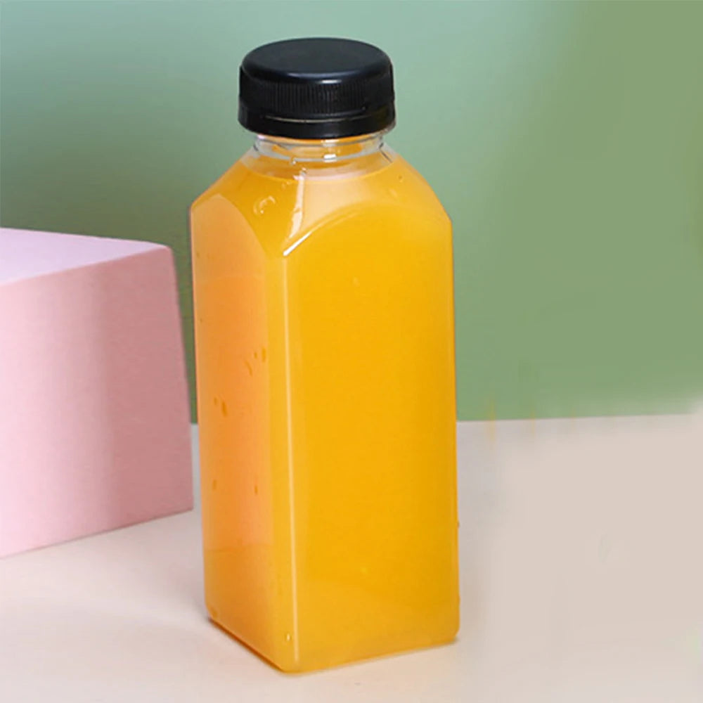 Plastic Juice Bottle 250ml/350ml Empty Bottle with Caps for Juicing Drinks Smoothies Zpaxo