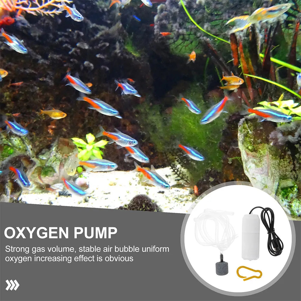 2 Sets Aquarium Oxygen Usb Air Pump Small Fish Tank Aerator