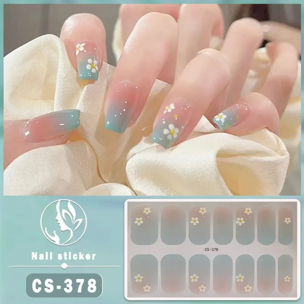 Baking Free Fashionable Nail Art Stickers Collection Manicure DIY Nail Polish Strips Wraps for Party Decor Zpaxo CS-378