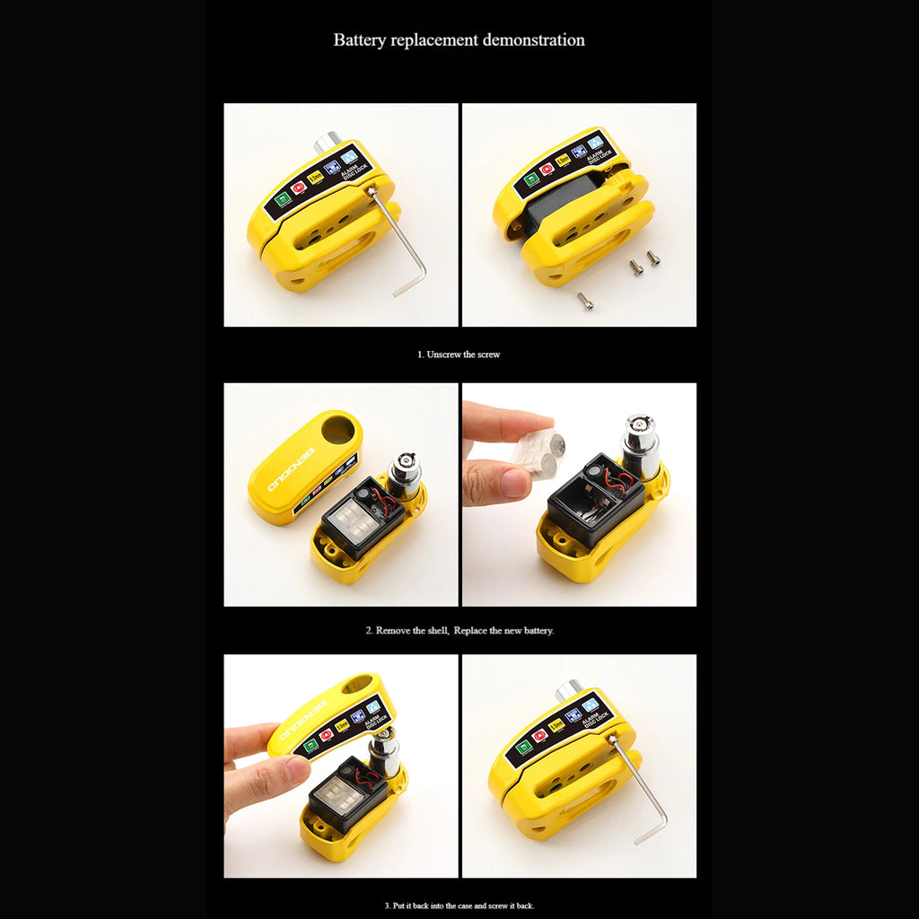 Motorcycle Disc Block Alarm Lock Rust Proof Electric Bike Locks Loud