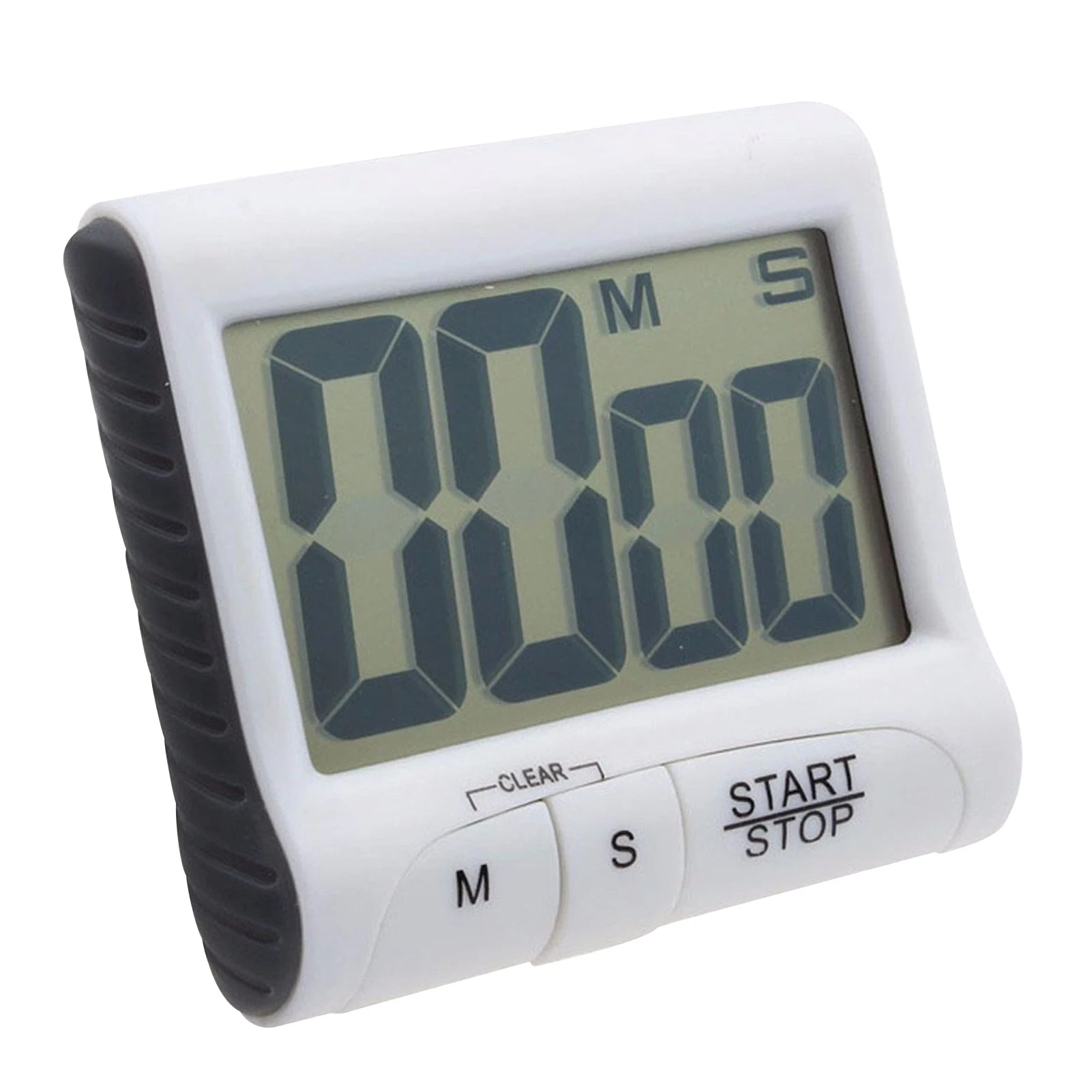 Digital Kitchen Timer Display with Strong Magnet Back Stand Hanging Hole Loud Alarm LCD Cooking Clock for Workout Baking Egg Zpaxo White