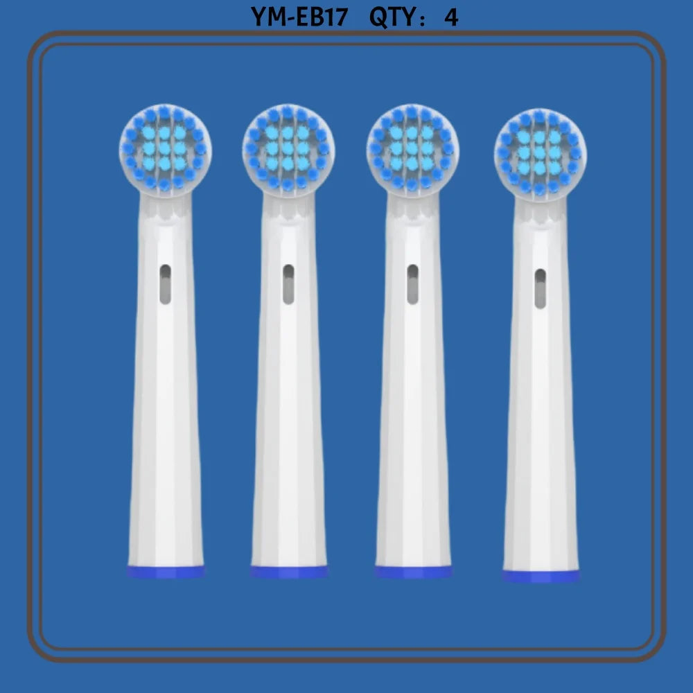 4 16 Electric Toothbrush Head Oral B Sensitive Replacement Brush Zpaxo YM-EB17-4pcs