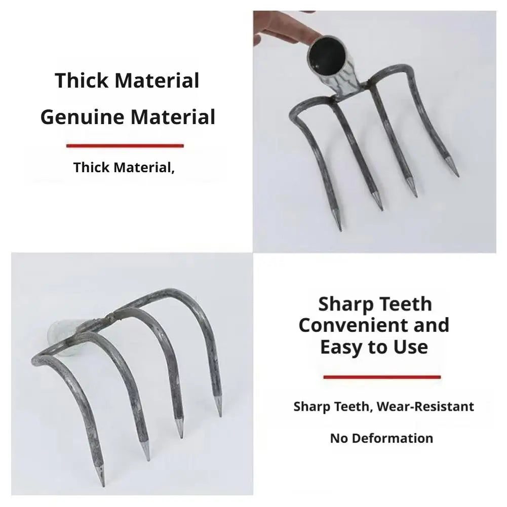 Heavy-Duty Manganese Steel Garden Fork Head – 4-Tine Cultivator Garden Fork Head Zpaxo