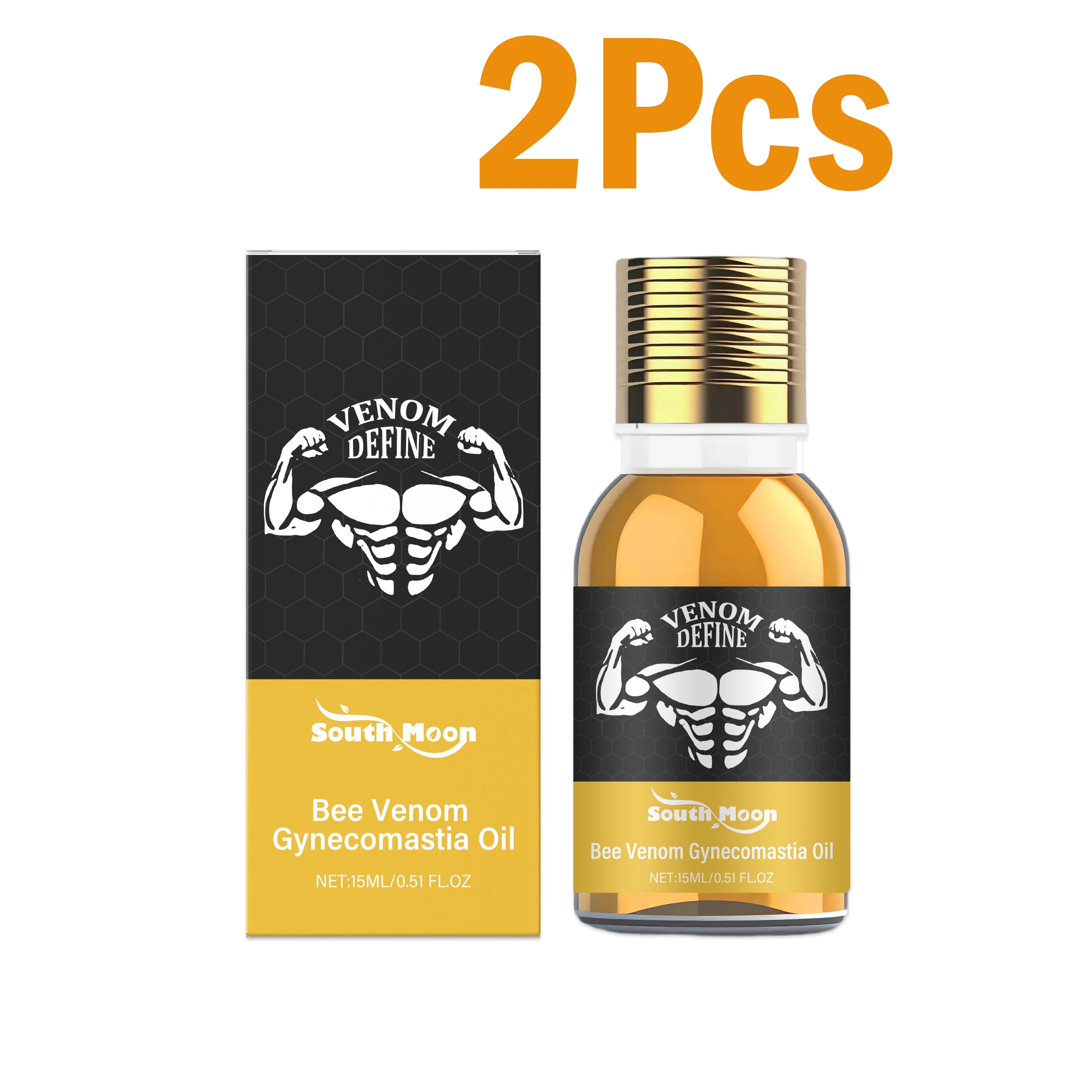 Men's Bee Venom Chest Firming Sculpting Massage Oil – 15ml Chest Firming Oil Zpaxo 2 x 15ml Boxed