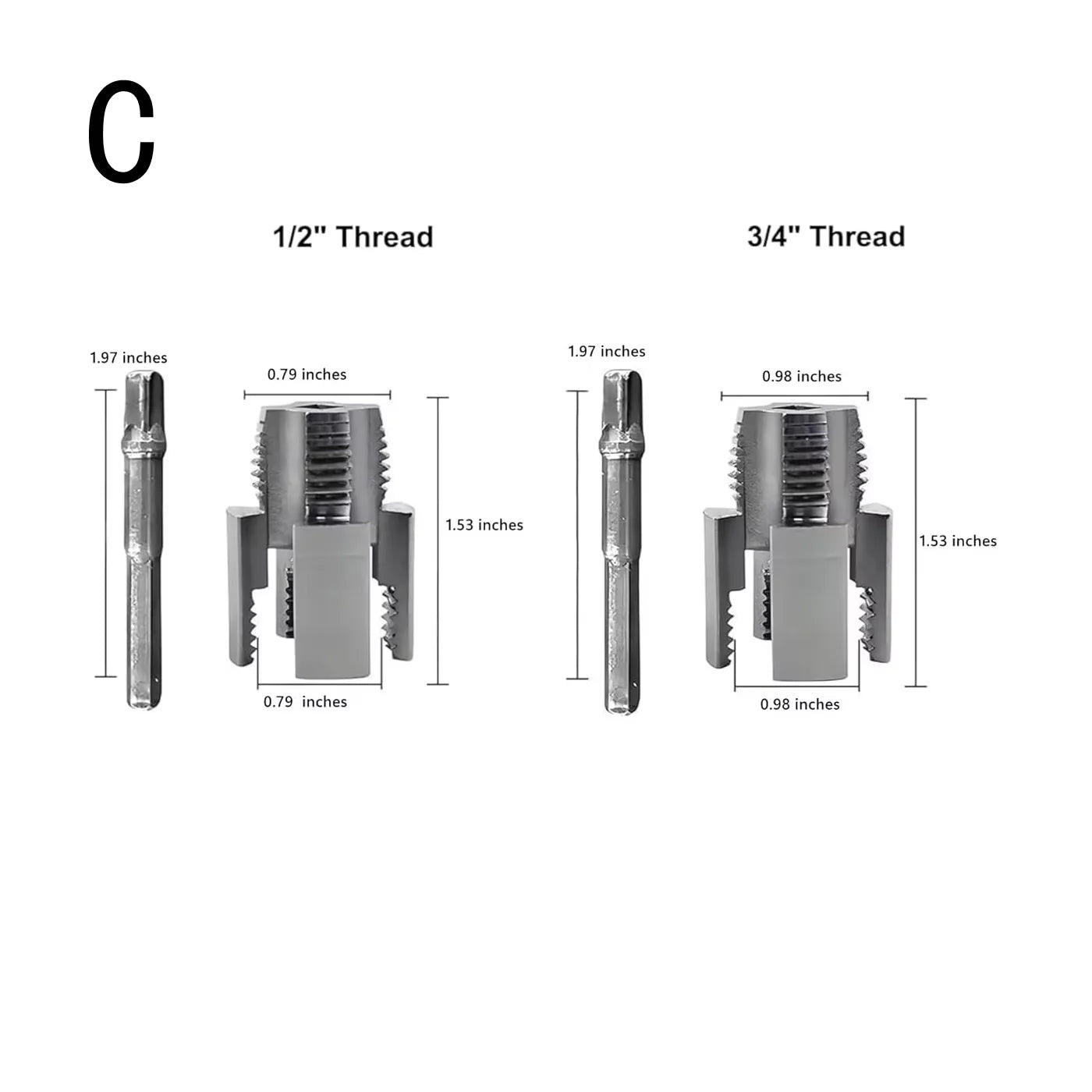 Pipe Thread Cutting Tool – Internal & External PVC Threader Kit Pipe Threading Tool Zpaxo C