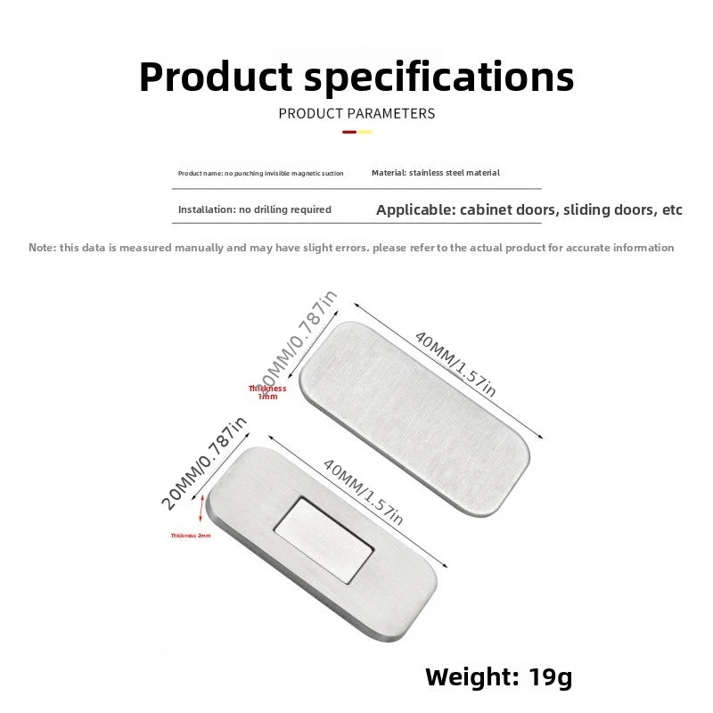 10pcs (5 Sets) Stainless Steel Ultra-Thin Strong Magnetic Cabinet Door Catch, Can Be Installed on Kitchen Cabinets, Wardrobes Zpaxo