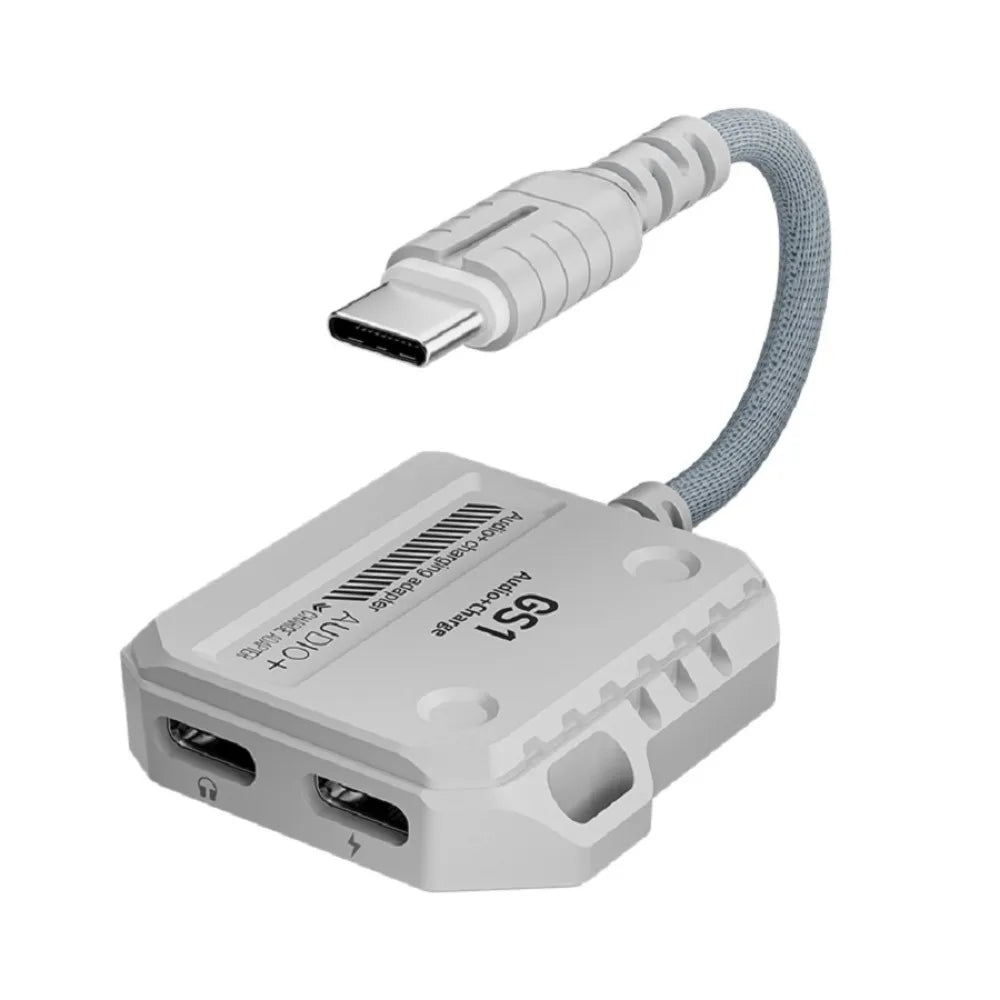 Type-c Interface 1 USB C Adapter 60W Double Port Headphone Converter Zpaxo dual type c