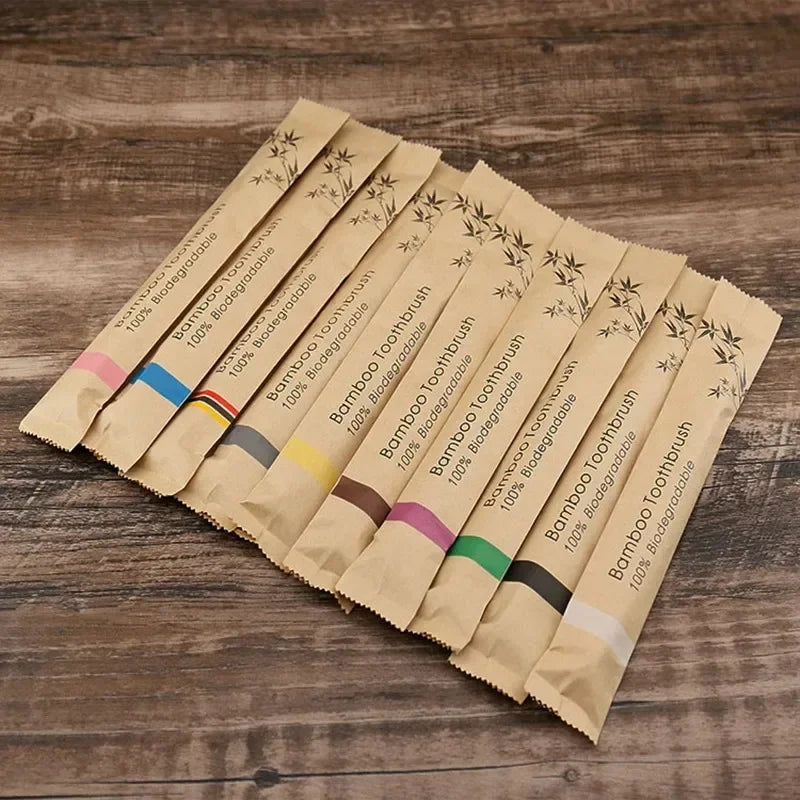 10-Pack Eco-Friendly Bamboo Toothbrushes – Soft Bristles
