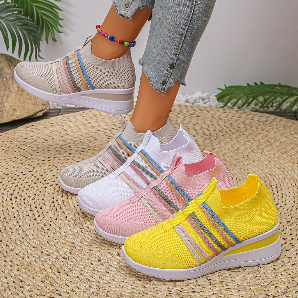 Women Mesh Shoes Summer Soft Bottom Slip Casual Woman Colorful Strap Zpaxo