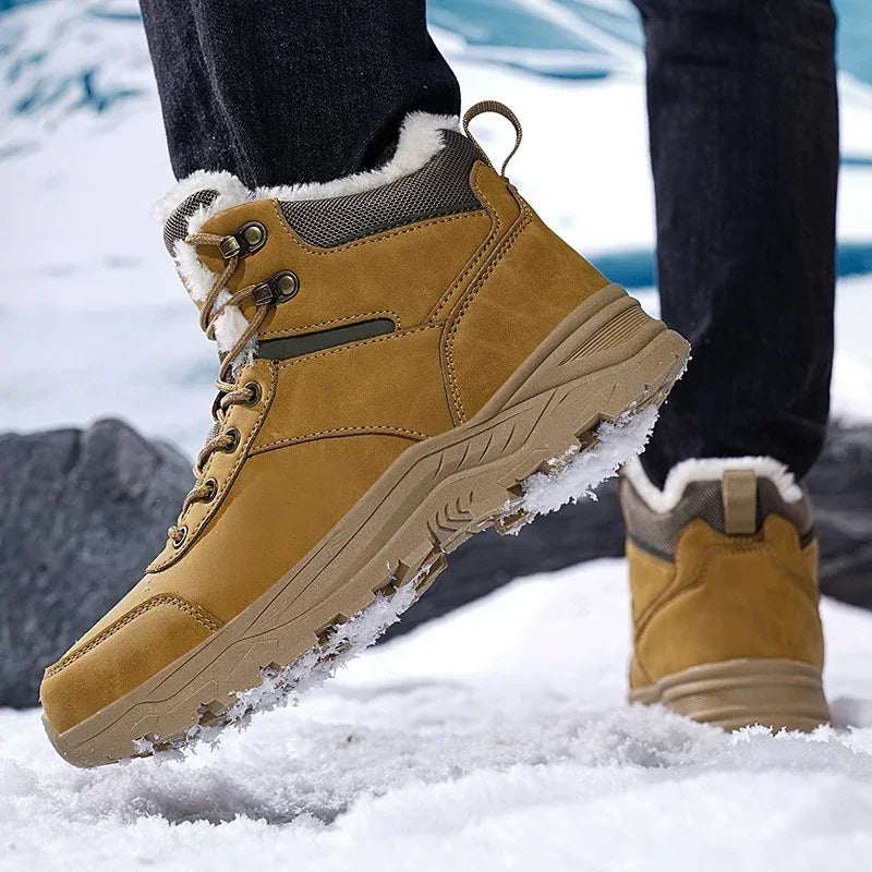 Men Boots 2024 Winter Slippers Warm Shoes Waterproof Non-slip Plush