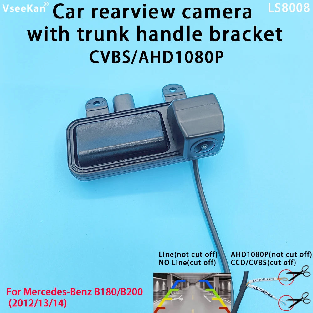 AHD 1080P CVBS Car Rear View Camera Trunk Handle Mercedes Benz E
