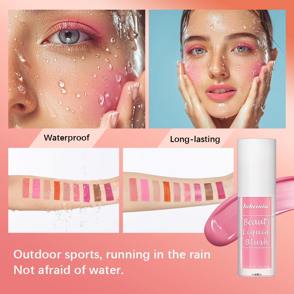 Beauty Liquid Blush Velvet Matte Blusher Face Pigment Lasting Waterproof Natural Cream Cheek Tint Orange Peach Maquiagem 4ml Zpaxo
