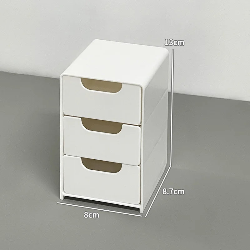 Hot Desktop Storage Box, Drawer Style Stationery, Hand Account Organizing Box, Dormitory Desk Miscellaneous Storage Artifact Zpaxo White 1pc