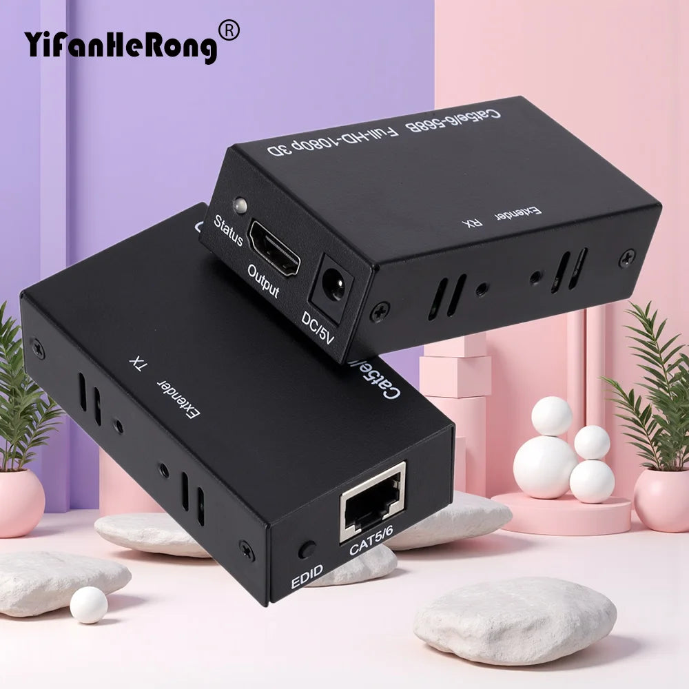 1080P Extender HDMI-compatible to RJ45 Ports Network Extender Over CAT5e / 6 UTP LAN 60M Extender for PS4/Xbox TV Box PC Laptop Zpaxo
