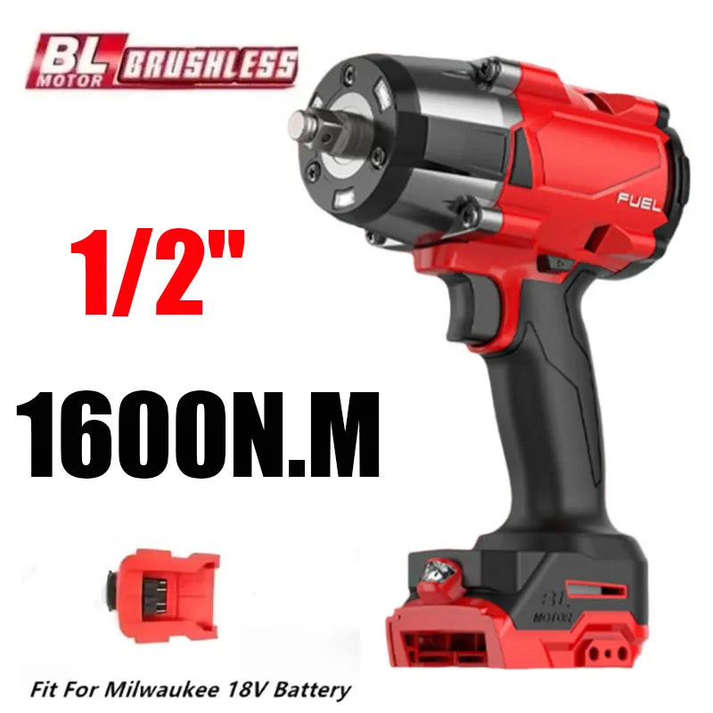1600N M Brushless Impact Wrench 5 Gears Cordless Electric Driver 1 2