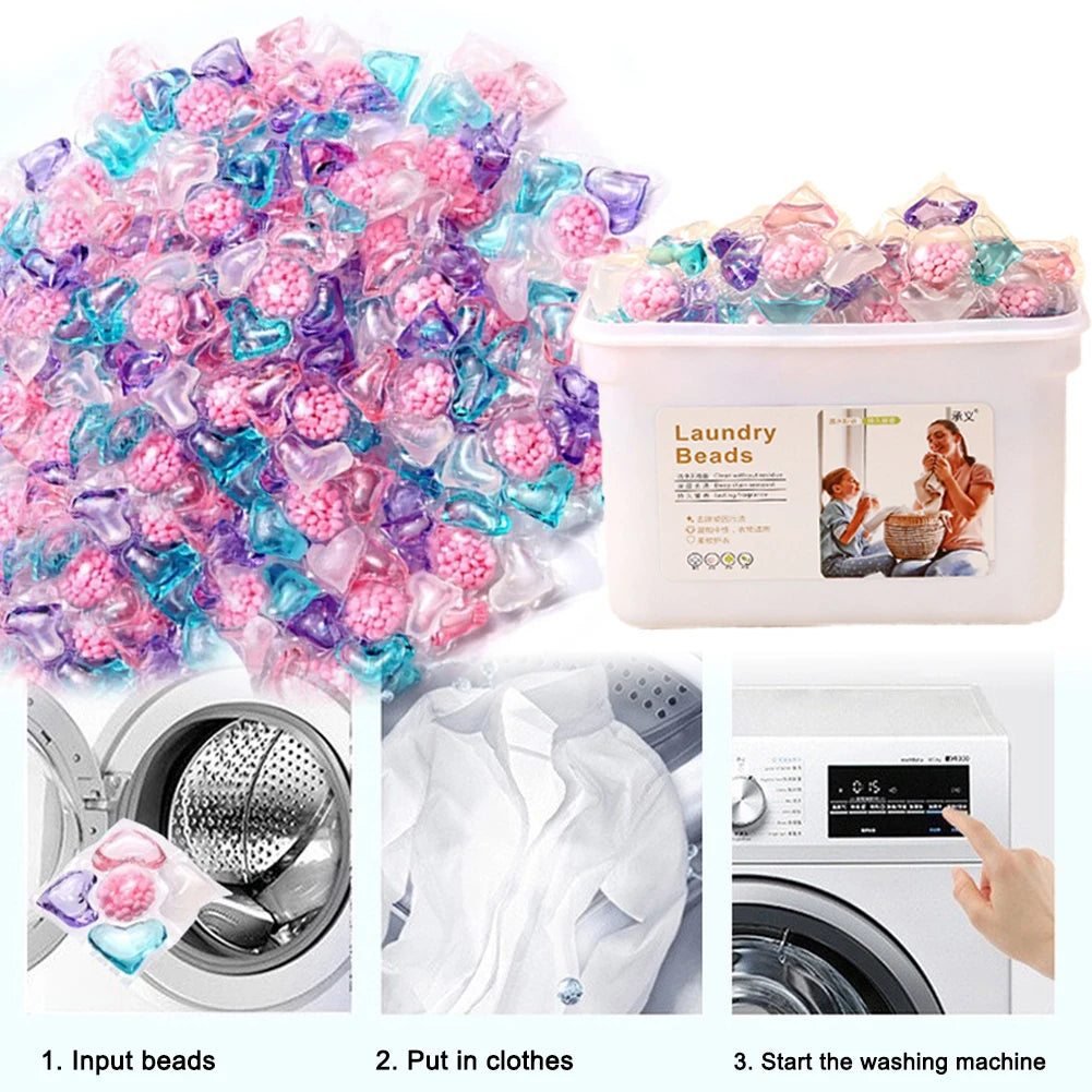 50Pcs Laundry Detergent Soap Box 5 in 1 Laundry Cleaning Washing Capsules Laundry Scent Fragrance Beads for Home Dormitory Zpaxo