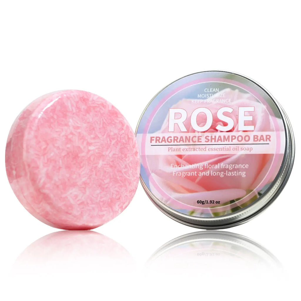 Pink Rose Essential Oil Shampoo Bar – Hair & Hand Soap Shampoo Bar Soap Zpaxo