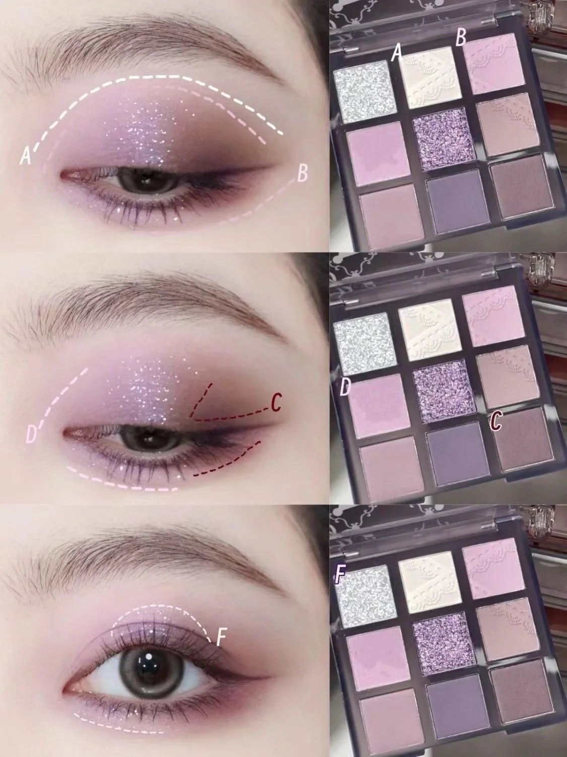 Pearlescent Matte Grey Purple Eye Shadow Punk Smoke 9 Colors