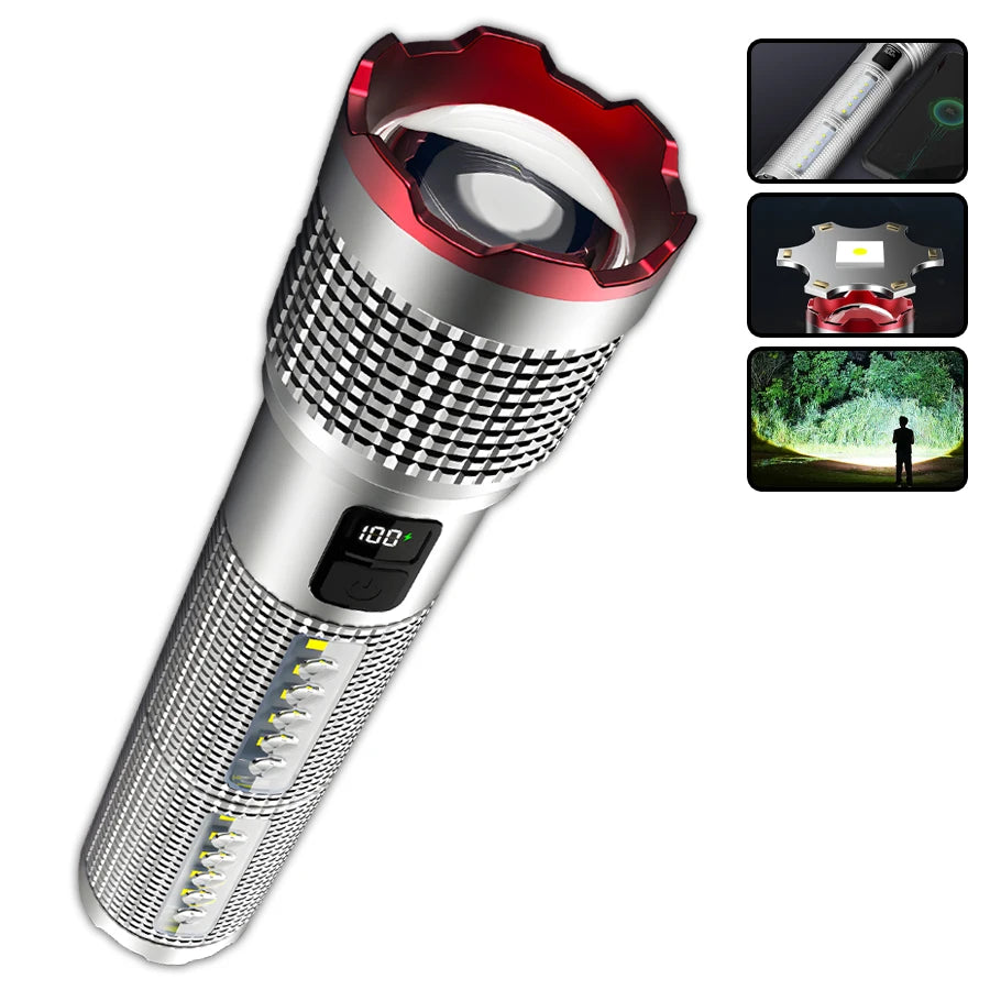 KDULIT LED Tactical Flashlight – Rechargeable, IP65, 5 Modes