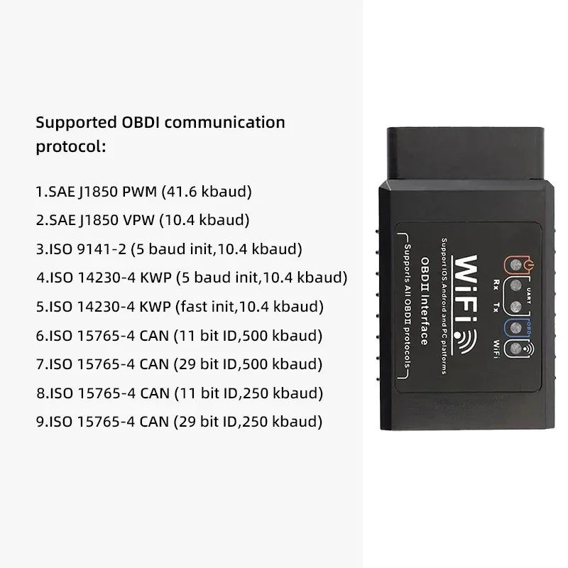 WiFi ELM327 V1.5 OBD2 Scanner – Works with iPhone & Android