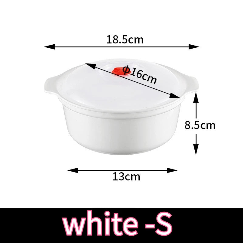 Microwave Oven Special Box Heated Soup Pot Rice Steamed Buns Lid Zpaxo WHITE-S