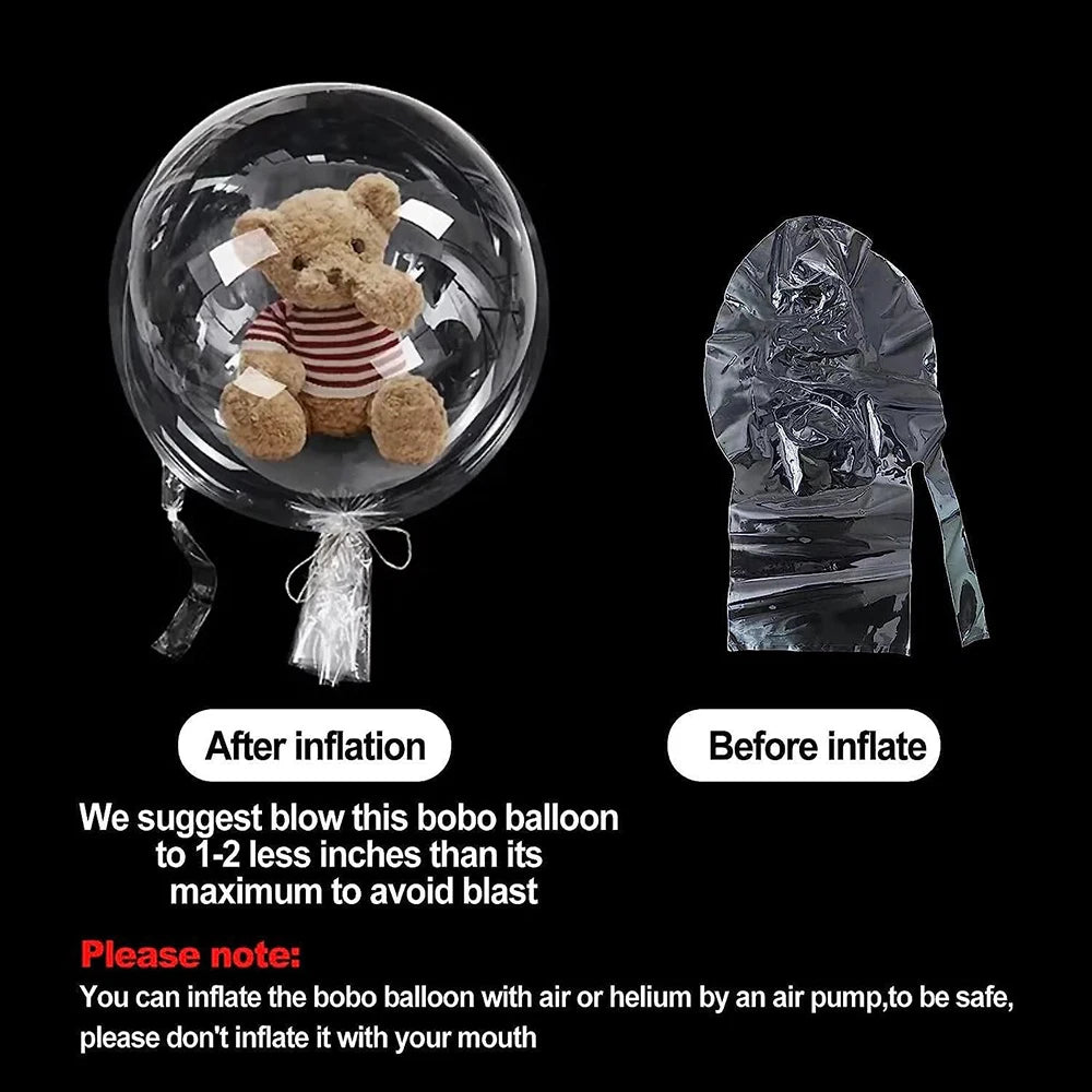Wide Neck Bobo Balloon Mouth Transparent Bubble Flower Bouquet Snack