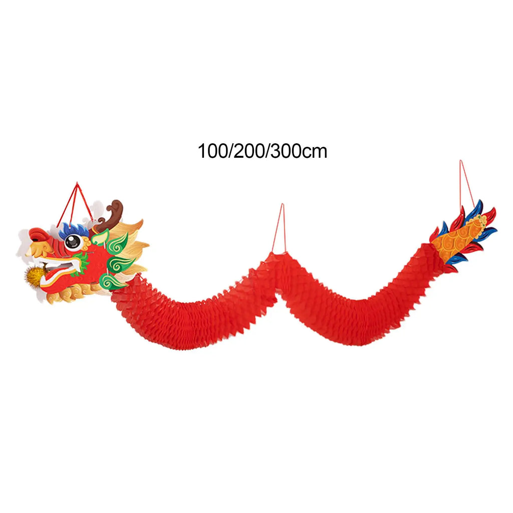 Dragon Garland Decoration Supermarket Chinese New Year Hanging Ornament Pendant for Office Party Housewarming Wedding Celling Zpaxo Length 1m