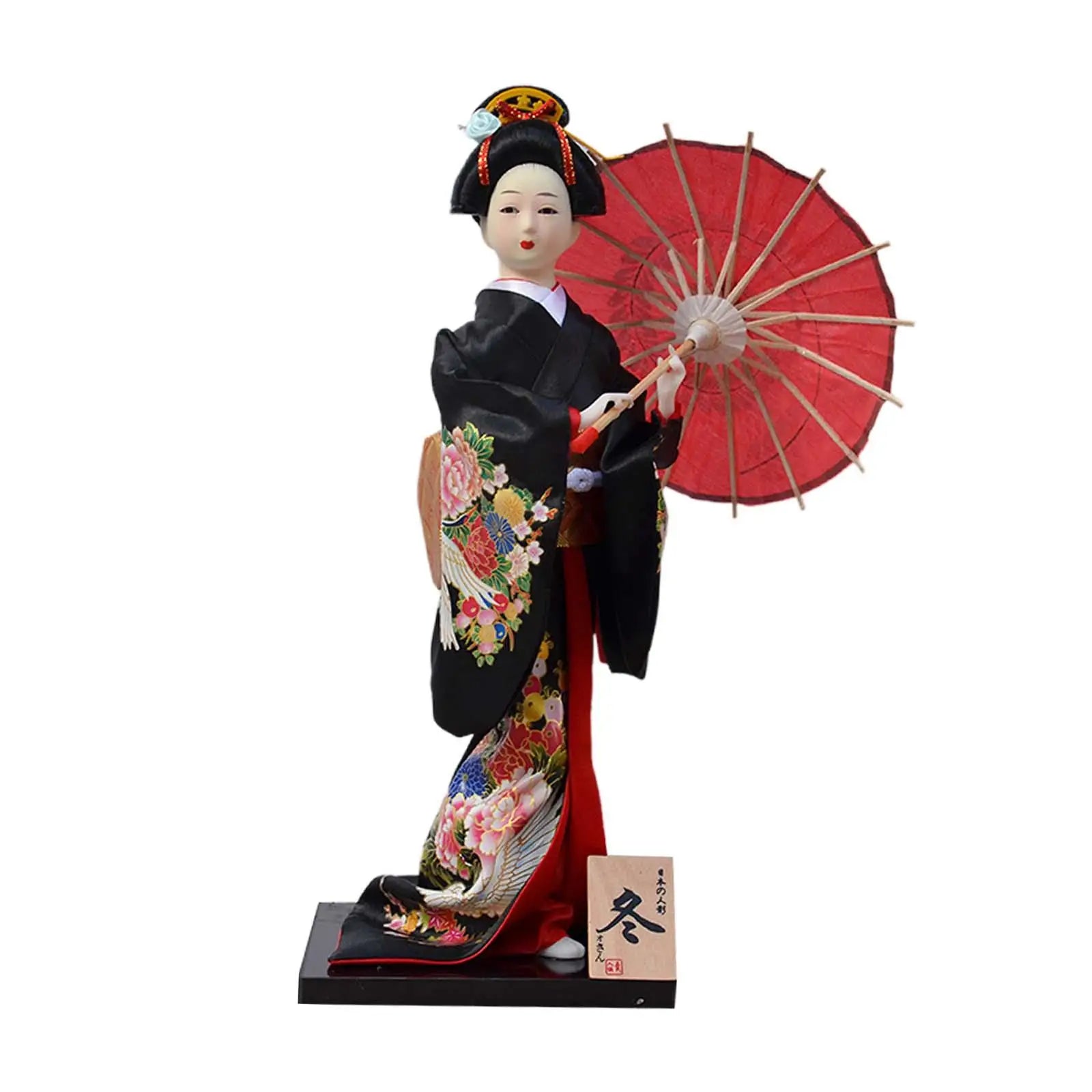 Japanese Geisha Doll Figurine – 12 Inch Kimono Statue Décor Decorative Figurine Zpaxo Style A