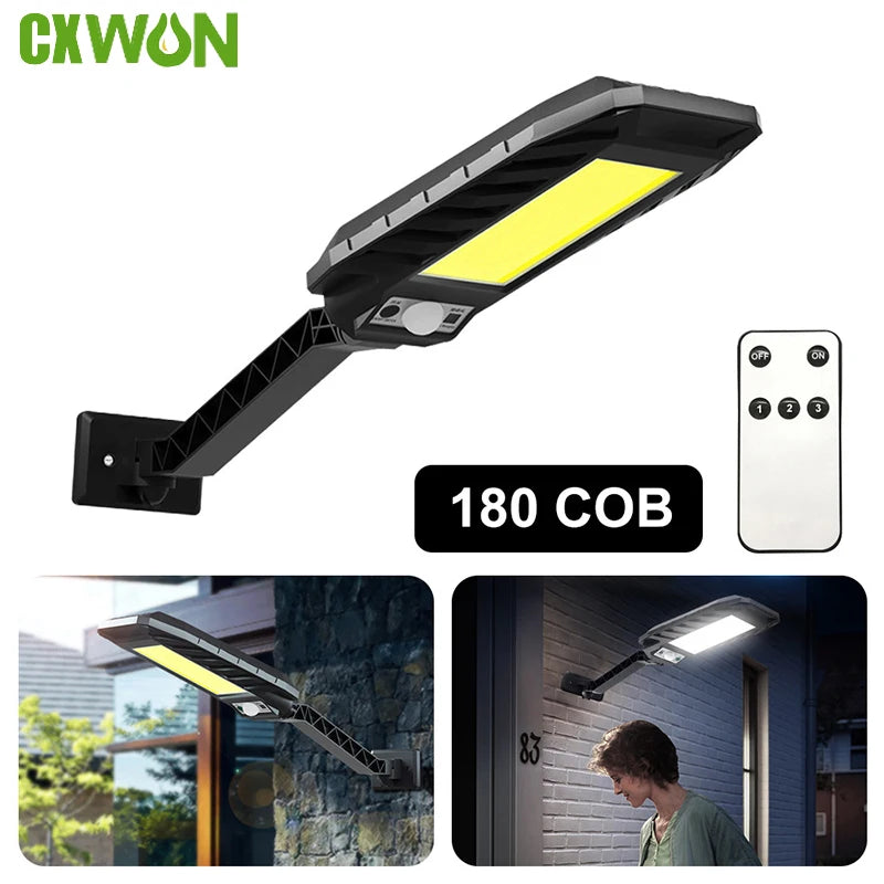 Outdoor Solar Street Lights Sensor 3 Modes Remote Wall Light Patio Zpaxo