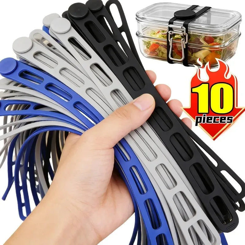 54cm Reusable Silicone Elastic Band Lid Straps for Pot Lid Holder Lunch Box Strap Elastic Bands Outdoor Tableware Storage Tools Zpaxo