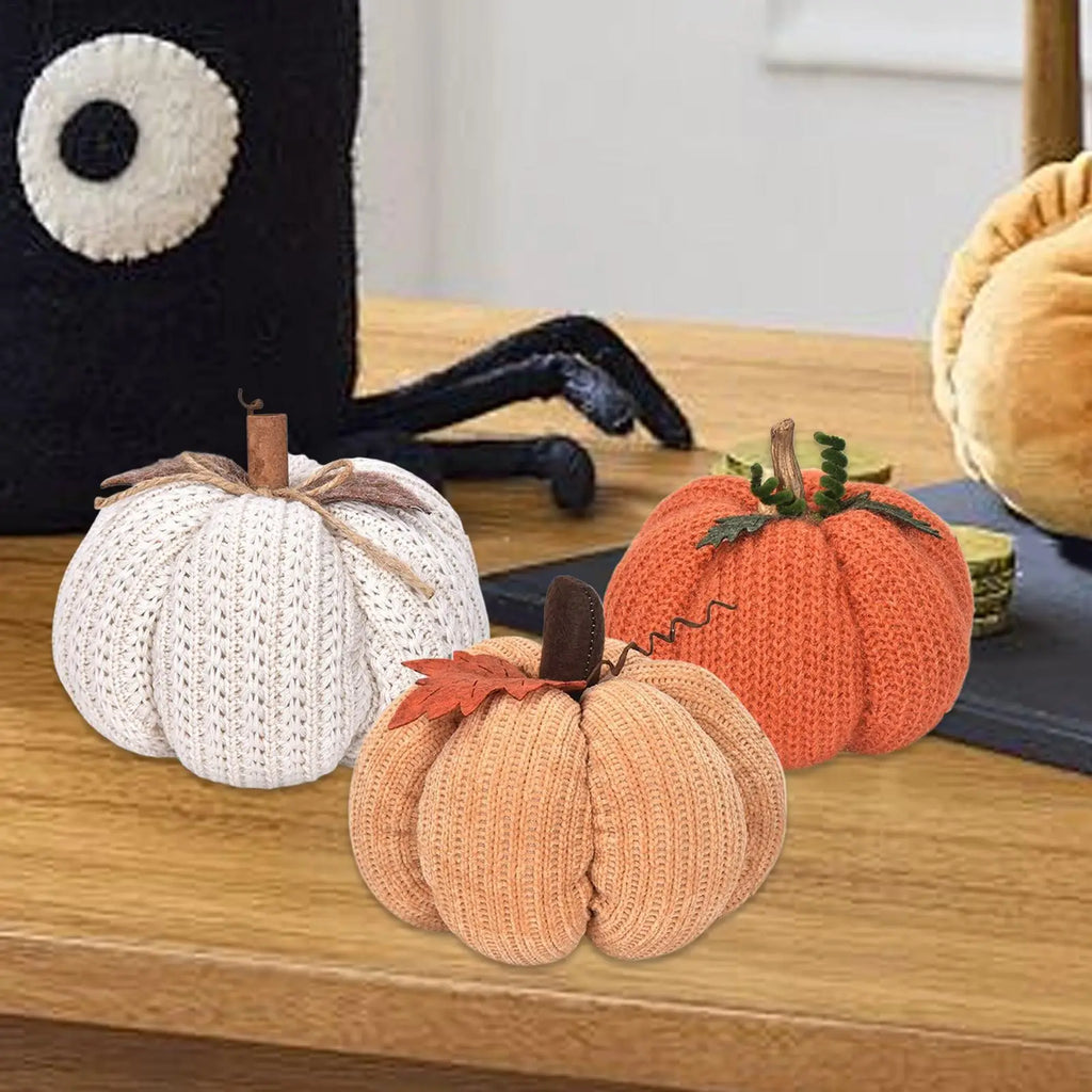 Crochet Pumpkins Handmade Fall Decor Knitted Pumpkin Ornaments
