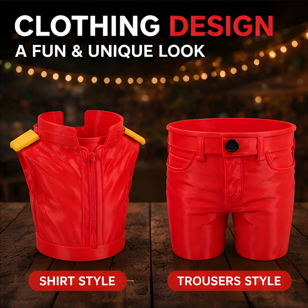Novelty Red Shirt Trousers Popcorn Bucket Funny Movie Night Snack