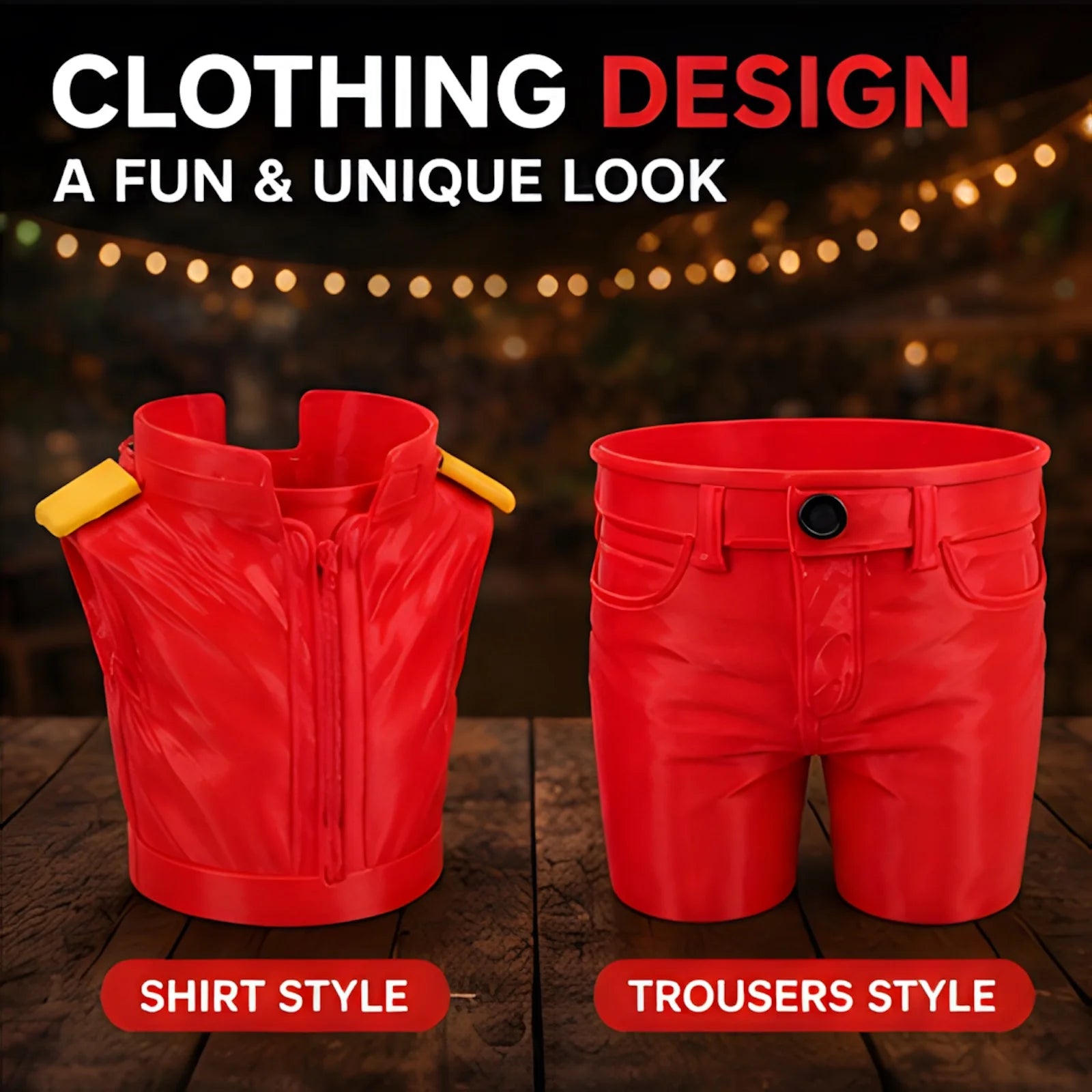 Novelty Red Shirt Trousers Popcorn Bucket Funny Movie Night Snack